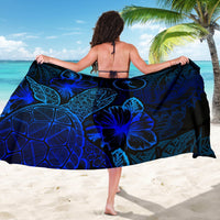 Chuuk Sarong - Turtle Hibiscus Pattern Blue - Polynesian Pride