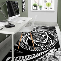 Hawaiian Kanaka Honu Hibiscus Tornado Polynesian Area Rug AH - Polynesian Pride