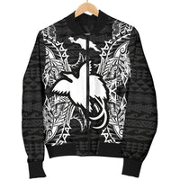Papua New Guinea Polynesian Men's Bomber Jacket Map Black - Polynesian Pride