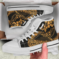 Polynesian Hawaii High Top Shoes - Polynesian Golden Humpback Whale - Polynesian Pride