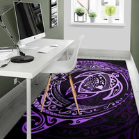 Hawaiian Map Turtle Polynesian Circle Rug AH - Polynesian Pride