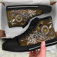 Samoa Custom Personalised High Top Shoes - Polynesian Boar Tusk - Polynesian Pride