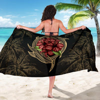 Hawaii Shark Hibiscus Gold Sarong - Polynesian Pride