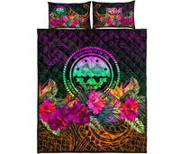 Federated States of Micronesia Quilt Bed Set - Summer Hibiscus - Polynesian Pride