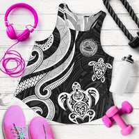 American Samoa Women's Racerback Tank - White Tentacle Turtle White - Polynesian Pride