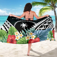 Chuuk Sarong - Chuuk Coat of Arms & Polynesian Tropical Flowers White - Polynesian Pride