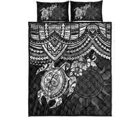 Polynesian Quilt Bed Set - Polynesian White Turtle Hibiscus - Polynesian Pride