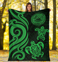 American Samoa Premium Blanket - Green Tentacle Turtle - Polynesian Pride