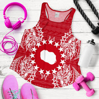 Cook Islands Polynesian Women Tank Top Map Red White - Polynesian Pride