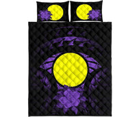 Palau Polynesian Quilt Bed Set Hibiscus Purple - Polynesian Pride