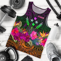 Kosrae Personalised Men's Tank Top - Summer Hibiscus Reggae - Polynesian Pride