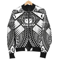 Samoa Polynesian Men's Bomber Jacket - Samoa White Seal with Polynesian Tattoo - Polynesian Pride
