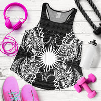 Marshall Islands Polynesian Women Tank Top Map Black - Polynesian Pride