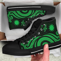 Nauru High Top Canvas Shoes - Green Tentacle Turtle - Polynesian Pride