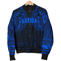 Samoa Spirit Men's Bomber Jacket (Blue) - Polynesian Pride