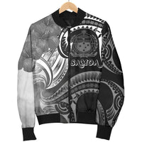 Samoa Men's Bomber Jacket - Samoa Seal Wave Style (Black) - Polynesian Pride