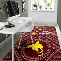 Papua New Guinea Area Rug - Flag With Polynesian Patterns (Red) - Polynesian Pride