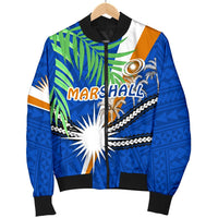 Marshall Islands Rugby Women Bomber Jacket Coconut Leaves - Polynesian Pride