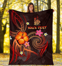 New Caledonia Polynesian Personalised Premium Blanket - Legend of New Caledonia (Red) - Polynesian Pride