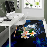 Marshall Islands Polynesian Area Rug - Turtle With Plumeria Flowers - Polynesian Pride