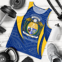 Nauru Polynesian Tank Top (Men) - Nauru Spirit (Blue) Blue - Polynesian Pride