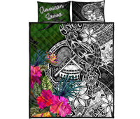 American Samoa Quilt Bed Set - Turtle Plumeria Banana Leaf - Polynesian Pride