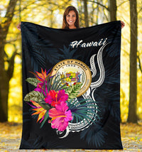 Hawaii Polynesian Premium Blanket - Tropical Flower - Polynesian Pride