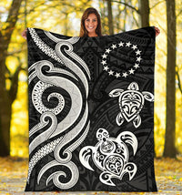 Cook Islands Premium Blanket - White Tentacle Turtle - Polynesian Pride