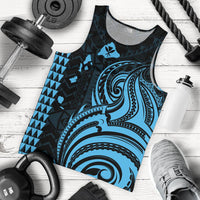 Kanaka Maoli Map Polynesian Tank Top Blue And White - Polynesian Pride
