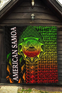 American Samoa Premium Quilt - AS Seal Rocket Style (Reggae) - Polynesian Pride