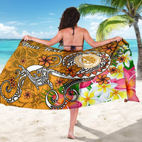 FSM Custom Personalised Sarong - Turtle Plumeria (Gold) - Polynesian Pride