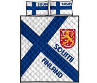 Finland Quilt Bed Set - Finland Flag Style - Polynesian Pride