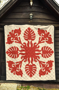 Hawaiian Kalo Pattern Premium Quilt - Green - Argu Style - AH - Polynesian Pride