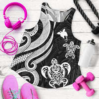 Papua New Guinea Women's Racerback Tank - White Tentacle Turtle White - Polynesian Pride