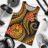 Tahiti Polynesian Men Tank Top - Gold Plumeria - Polynesian Pride