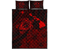 Hawaii Sea Turtle Is Swimming Toward Quilt Bed Set Red Red - Polynesian Pride