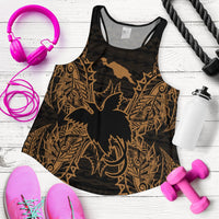 Papua New Guinea Polynesian Women Tank Top Map Gold - Polynesian Pride