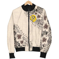 Vanuatu Men's Bomber Jacket - The Beige Hibiscus - Polynesian Pride