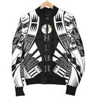 Niue Men Bomber Jackets - Polynesian Tattoo Black - Polynesian Pride