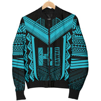 Hawaiian Kanaka Polynesian Men's Bomber Jacket Active Blue - Polynesian Pride