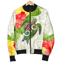 Polynesian Hawaii Men's Bomber Jacket Turtle Colorful - Polynesian Pride