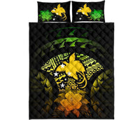 Papua New Guinea Polynesian Quilt Bed Set Hibiscus Reggae - Polynesian Pride