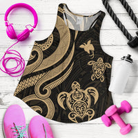Papua New Guinea Women's Racerback Tank - Gold Tentacle Turtle Gold - Polynesian Pride