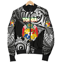 Mate Ma'a Tonga Rugby Women's Bomber Jacket Polynesian Unique Vibes - Black - Polynesian Pride