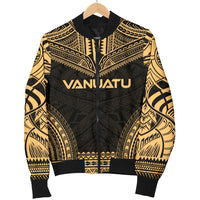 Vanuatu Polynesian Chief Women'S Bomber Jacket - Gold Version - Polynesian Pride