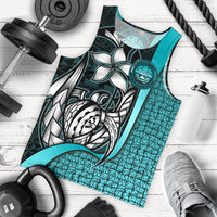 Federated States of Micronesia Men's Tank Top Turquoise - Turtle With Hook - Polynesian Pride