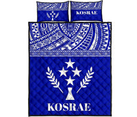 Kosrae Micronesia Quilt Bed Set - Kosrae Flag Blue Version Blue - Polynesian Pride