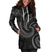 New Zealand Maori Mangopare Women Hoodie Dress Polynesian - Black - Polynesian Pride