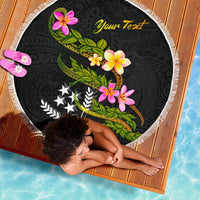 Kosrae Custom Personalised Beach Blanket - Plumeria Tribal - Polynesian Pride