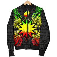 Nauru Polynesian Men's Bomber Jacket Map Reggae - Polynesian Pride